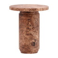 Table d'appoint en béton et marbre bio avec plateau rond et finition à variation naturelle pour le salon