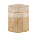 Table d'appoint en bois de manguier naturel avec plateau rond et piédestal minimaliste pour salon