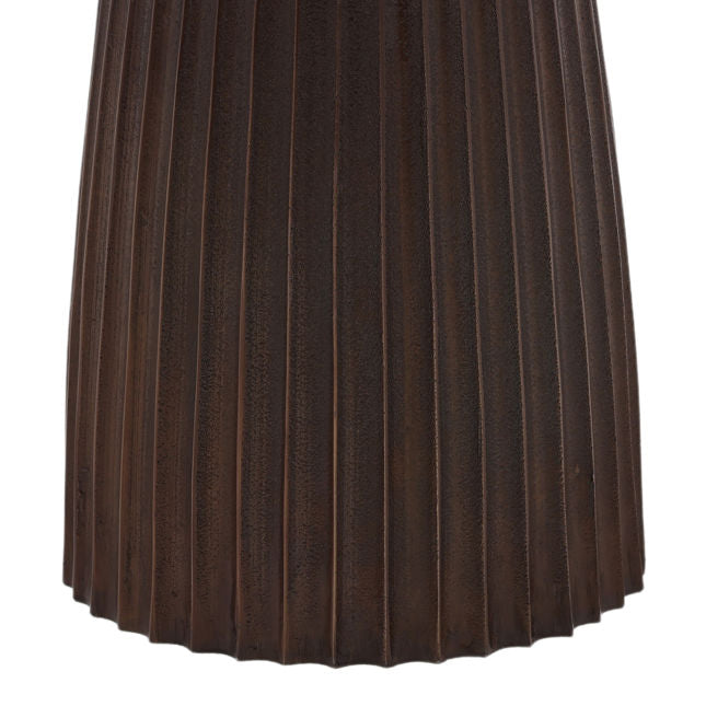Table d'appoint traditionnelle en fonte d'aluminium avec plateau rond et finition bronze antique pour salon