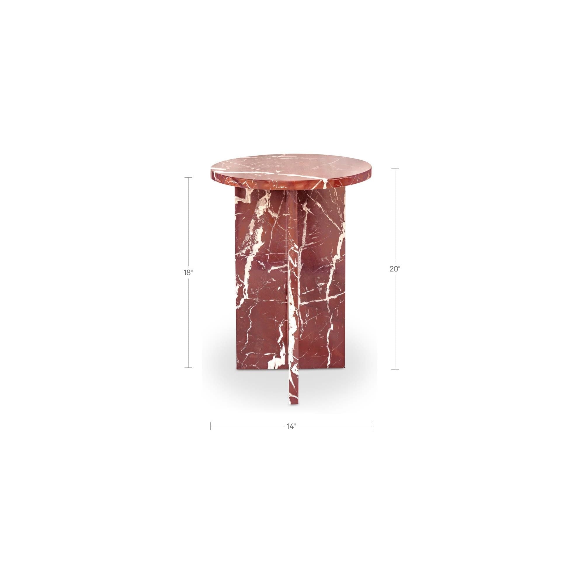 Table d'appoint contemporaine en marbre massif avec plateau rond et base sculpturale audacieuse pour le salon