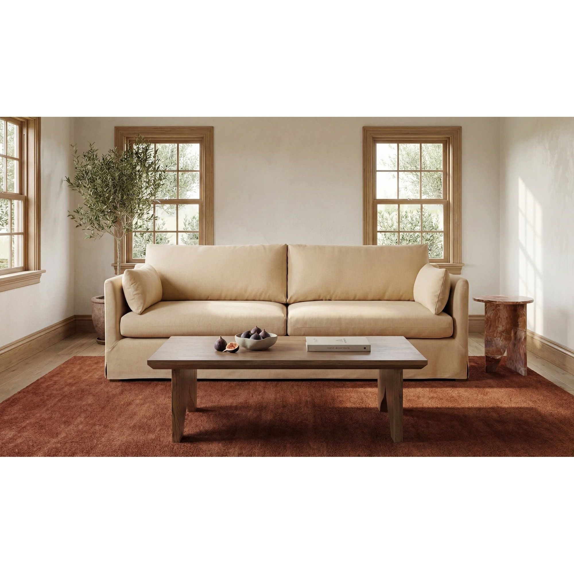 Table d'appoint contemporaine en marbre massif avec plateau rond et base sculpturale audacieuse pour le salon