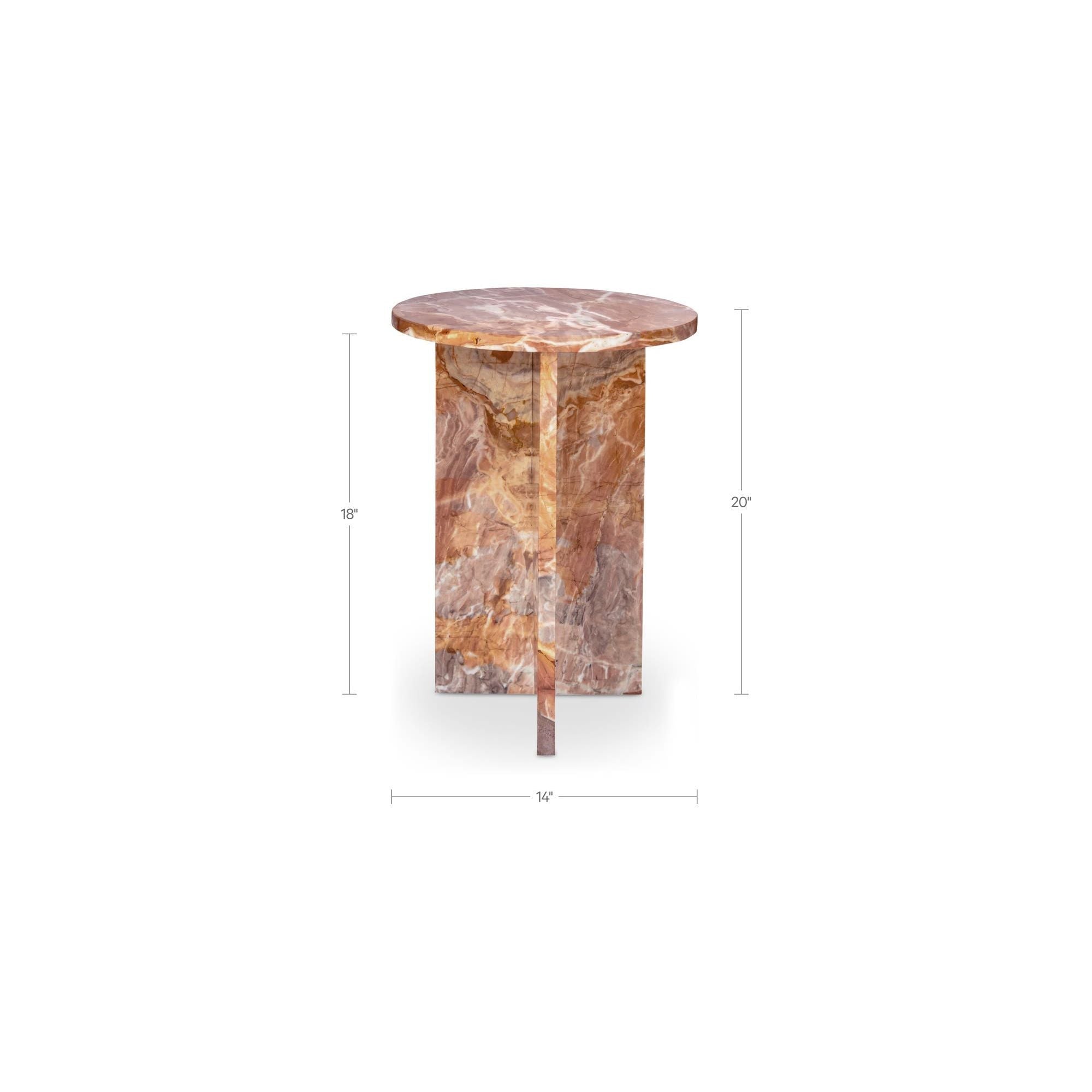Table d'appoint contemporaine en marbre massif avec plateau rond et base sculpturale audacieuse pour le salon