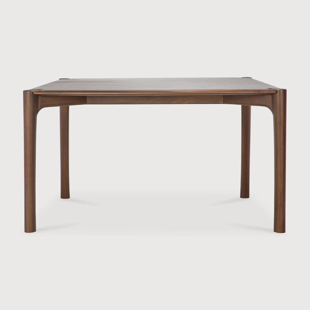 Table de salle à manger organique moderne en bois de chêne avec plateau rectangulaire poli imparfait