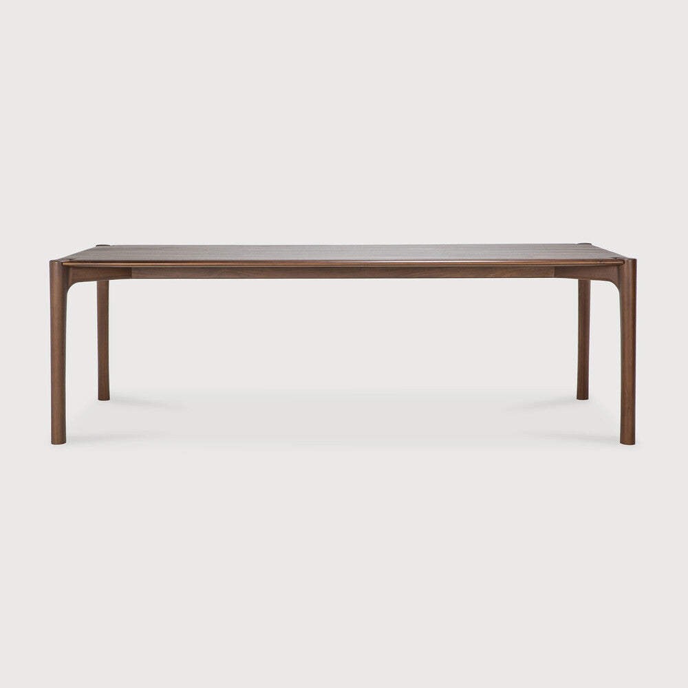 Table de salle à manger organique moderne en bois de chêne avec plateau rectangulaire poli imparfait