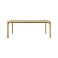 Table de salle à manger organique moderne en bois de chêne avec plateau rectangulaire poli imparfait